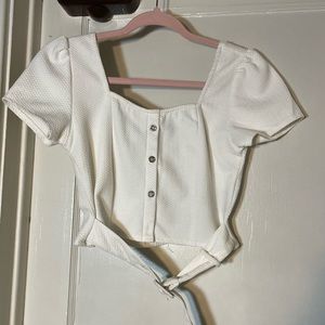WORN ONCE Maniere de vour white crop top size uk 10